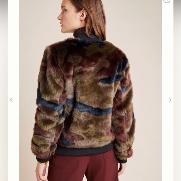 Marrakech Faux Fur Bomber Jacket, size Small - Picture 4 of 10